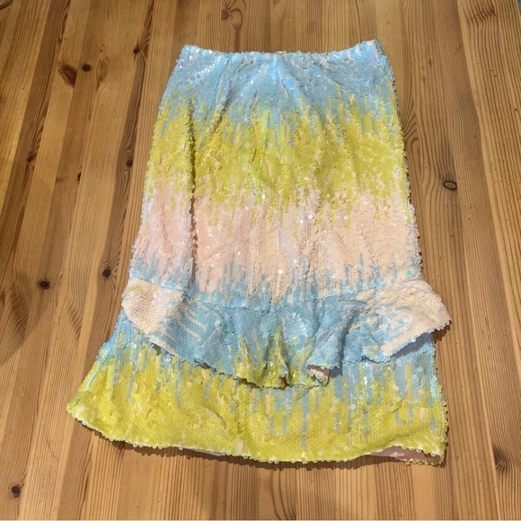 Anthropologie Endless Rose Sequin Pastel Midi Skirt NWOT Small JB - Picture 7 of 8